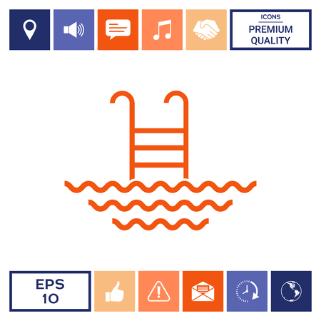 Pool line iconのイラスト素材