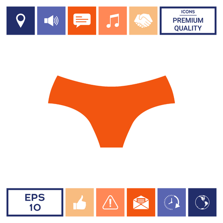 Women panties, the silhouette. Menu item in the web designのイラスト素材