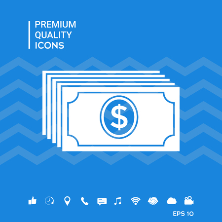 Money banknotes stack with dollar iconのイラスト素材