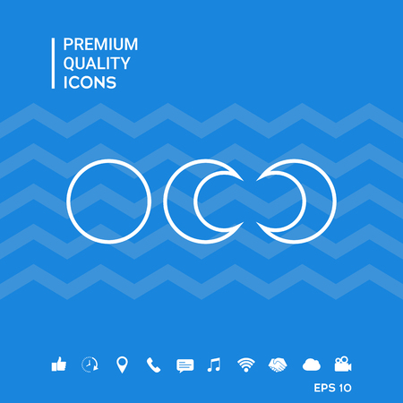 Phases of the moon - line iconsのイラスト素材