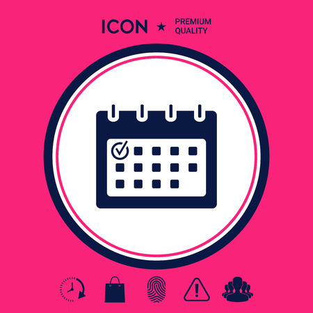 Calendar with Check mark-  iconのイラスト素材