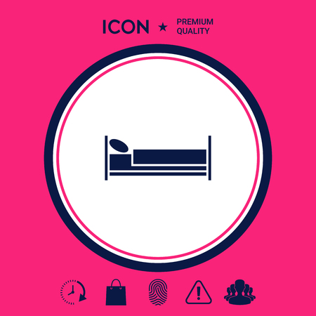Bed symbol iconのイラスト素材