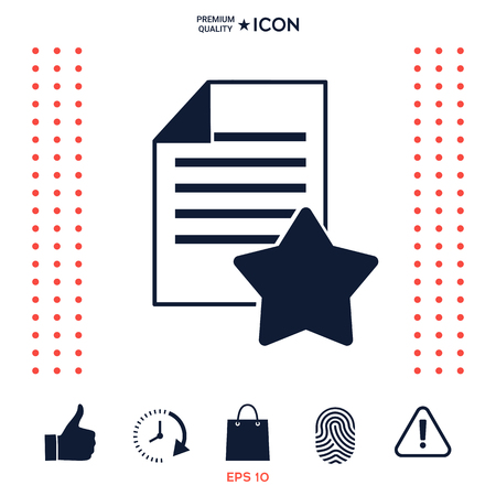 Warranty sheet of paper with a star. Iconのイラスト素材