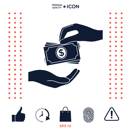 Receiving money banknotes stack icon. Cash stacks money banknotesのイラスト素材
