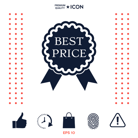 Best Price label icon with ribbonsのイラスト素材