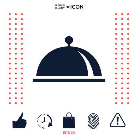 Restaurant Steel Serving Tray. Cloche symbolのイラスト素材