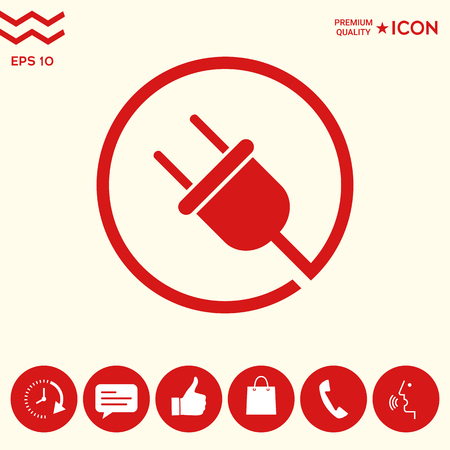 Plug in round iconのイラスト素材
