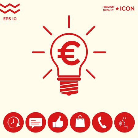 Light bulb with euro symbol business conceptのイラスト素材