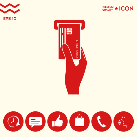 Inserting credit card iconの写真素材