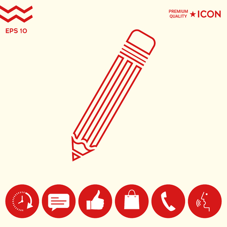 Pencil - line iconのイラスト素材