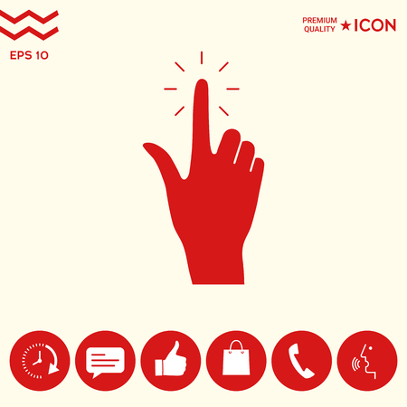 Hand click, iconのイラスト素材