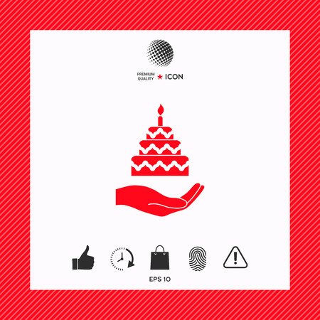Hand holding a cake iconのイラスト素材