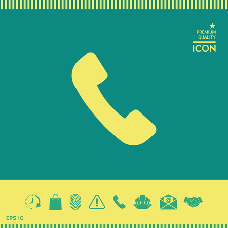 Telephone handset symbol, telephone receiver iconのイラスト素材