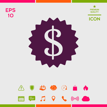 Dollar symbol on medal - iconのイラスト素材
