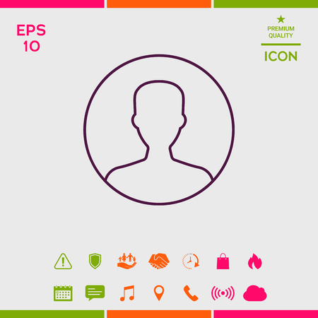 Symbol of User icon in circle. Profile line Icon.のイラスト素材