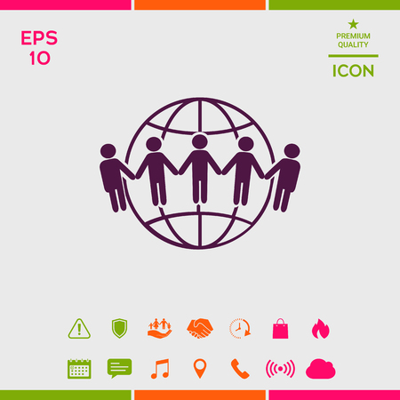 Earth icon. Communication around the world concept. Global communityの写真素材