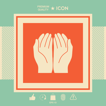 Open hands icon . Signs and symbols - graphic elements for your designのイラスト素材