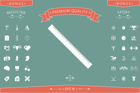 The long ruler iconのイラスト素材