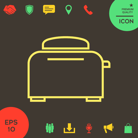 Toaster Oven linear icon . Signs and symbols - graphic elements for your designのイラスト素材
