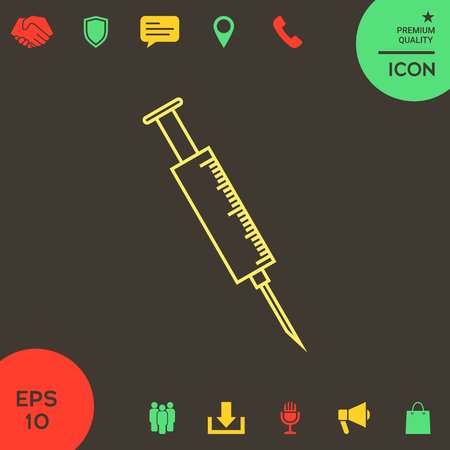 Medical syringe symbol . Signs and symbols - graphic elements for your designのイラスト素材