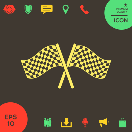 Start finish cross flags icon . Signs and symbols - graphic elements for your designのイラスト素材