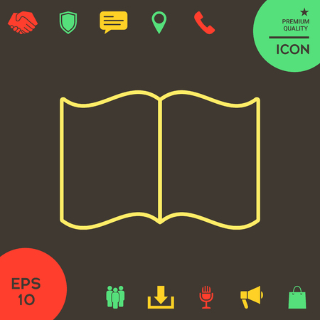 Open book symbol iconのイラスト素材