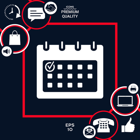 Calendar with Check mark-  iconのイラスト素材