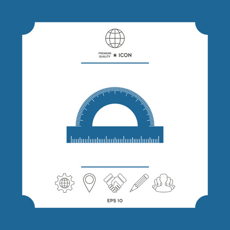 Protractor symbol iconのイラスト素材
