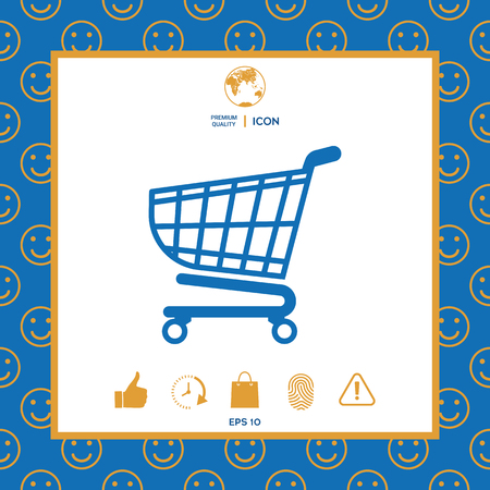 Shopping cart icon, shopping basket design, trolley icon . Signs and symbols - graphic elements for your designのイラスト素材