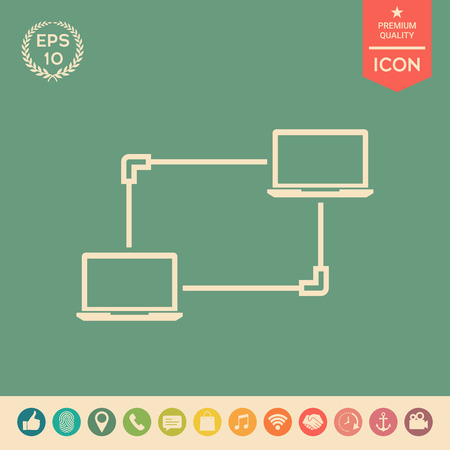 Computer Network, Data Exchange, Transfer Concept Icon. Element for your design . Signs and symbols - graphic elements for your designのイラスト素材