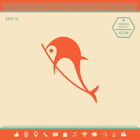 Dolphin symbol icon. Element for your design . Signs and symbols - graphic elements for your designの写真素材