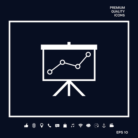 Flip-chartwith a graph. Web icon. . Signs and symbols - graphic elements for your designの写真素材