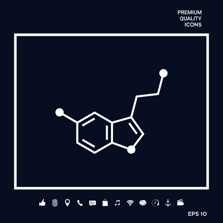 Chemical formula icon. Serotonin. Element for your design . Signs and symbols - graphic elements for your designの写真素材