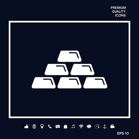 Gold bullion, gold bar icon . Signs and symbols - graphic elements for your designのイラスト素材