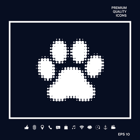 Paw symbol. . Signs and symbols - graphic elements for your designのイラスト素材