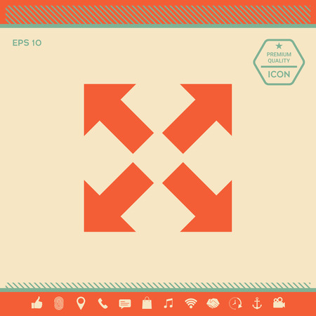 Extend, resize icon. Cross arrow sign. Element for your design . Signs and symbols - graphic elements for your designのイラスト素材
