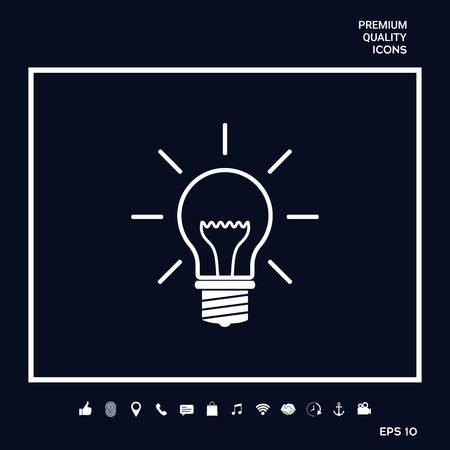 Light bulb - new ideas . Signs and symbols - graphic elements for your designのイラスト素材