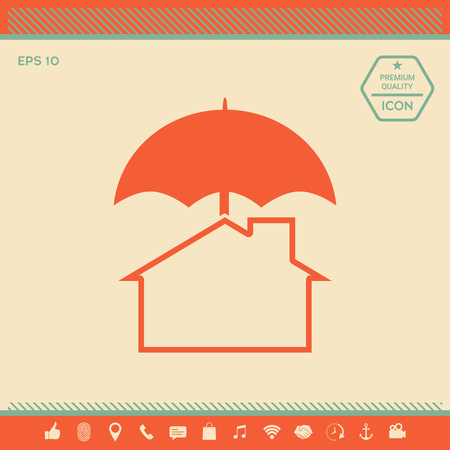 Security and protection icon. Home under umbrella . Signs and symbols - graphic elements for your designのイラスト素材