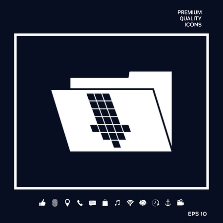 Folder down arrow icon . Signs and symbols - graphic elements for your designのイラスト素材