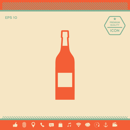Bottle of wine icon. Element for your design . Signs and symbols - graphic elements for your designのイラスト素材