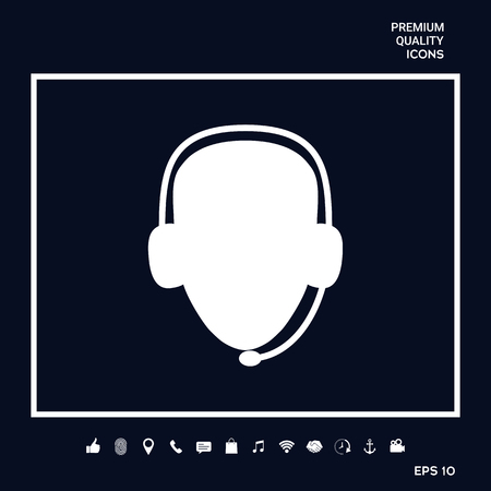Operator in headset. Call center icon . Signs and symbols - graphic elements for your designのイラスト素材