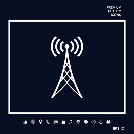 Antenna icon symbol. Element for your design . Signs and symbols - graphic elements for your designのイラスト素材