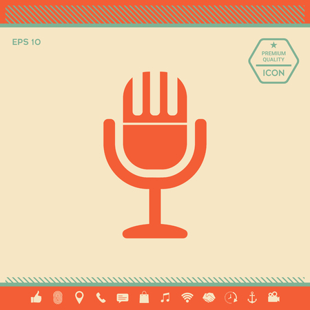 Vintage microphone symbol icon . Signs and symbols - graphic elements for your designのイラスト素材