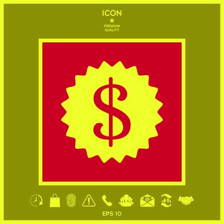 Dollar symbol on medal - iconのイラスト素材
