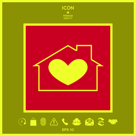 House with heart symbolの写真素材