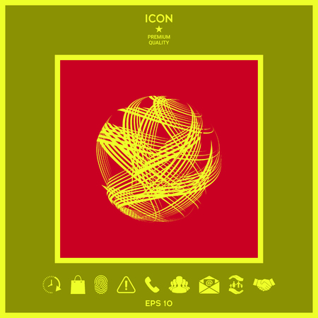 Earth logo design with multidirectional stripesの写真素材