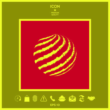 Earth logo design with textured stripesのイラスト素材