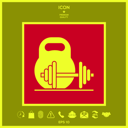 Kettlebell and barbell iconのイラスト素材