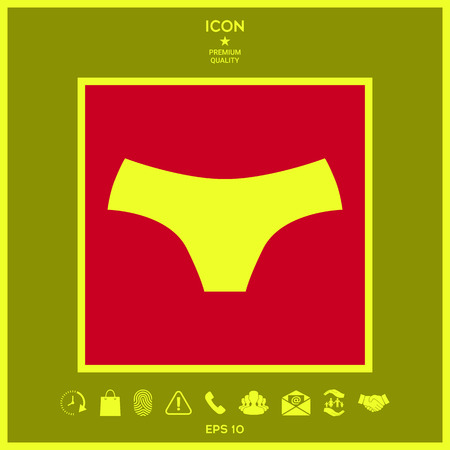 Women panties, the silhouette. Menu item in the web design . Signs and symbols - graphic elements for your designのイラスト素材