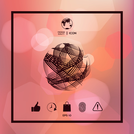 Earth logo design with multidirectional stripesのイラスト素材